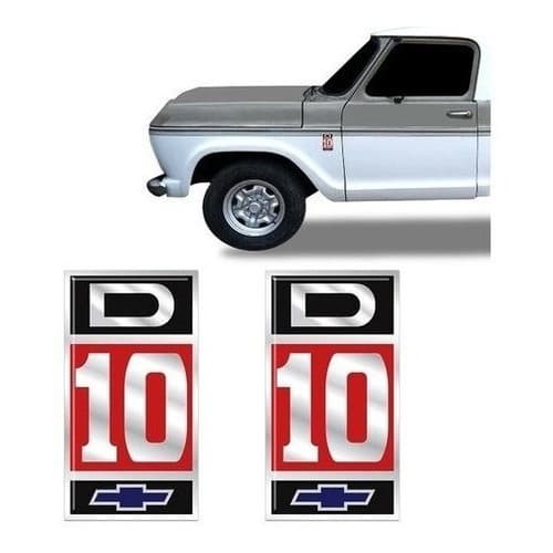 Par De Adesivos Emblema Pickup Gm Chevrolet D10 Lateral Fgc