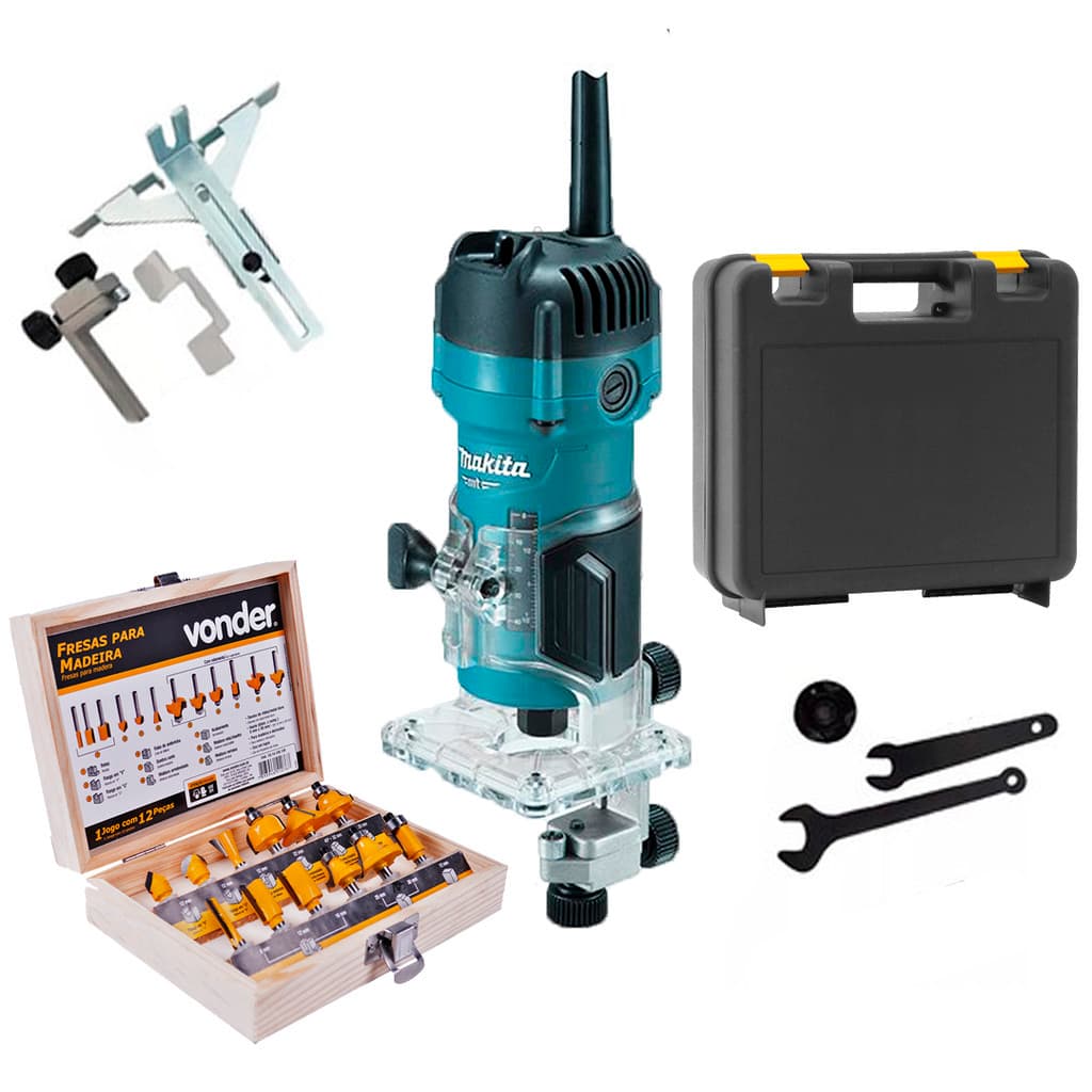Tupia Manual Makita 6mm M3700b 530 Watts + Acessórios