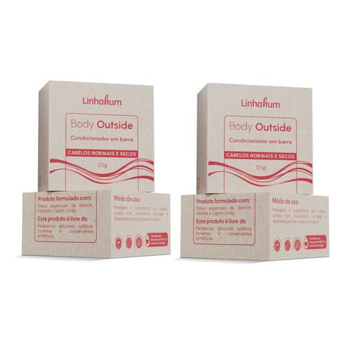 2un Condicionador Barra Body Outside Normal Seco 55g Linhahum