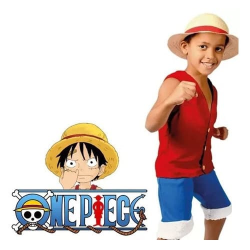 Fantasia Infantil One Piece Luffy + Chapéu Original