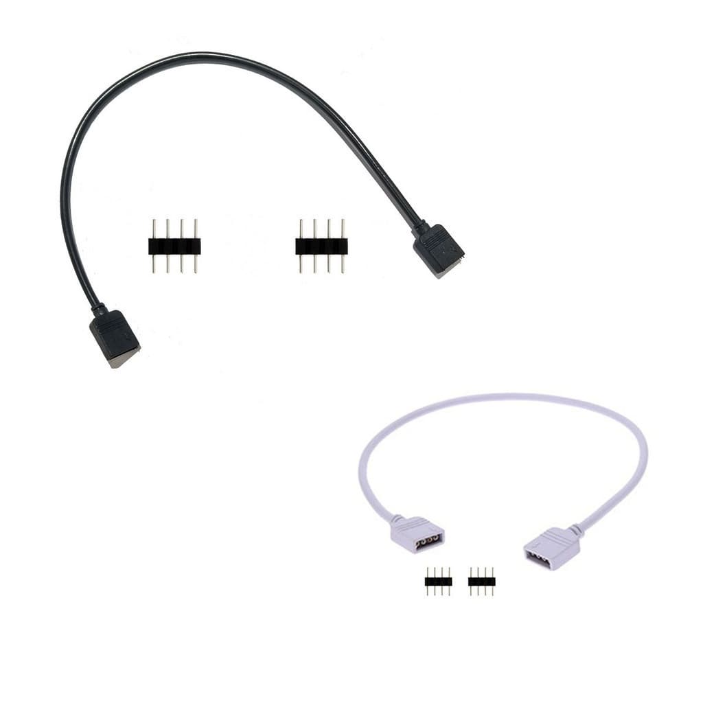 Cabo Extensor LED RGB 4 Pinos 30cm com Conector Sem Solda para Fitas 5050 3528 2835