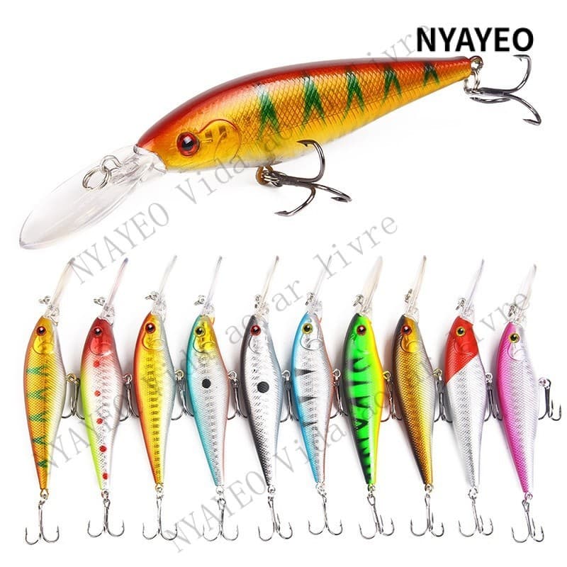 NYAYEO 11cm/9.5g Simulação Isca Plástica Minsnow Lit Colorful Fake