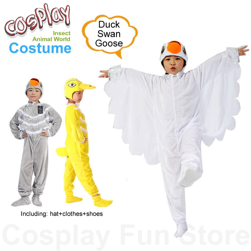 Fantasias de Pato para Cosplay Infantil, Roupas para Apresentações Dramáticas, Macacões em Forma de Ganso de Desenho Ani