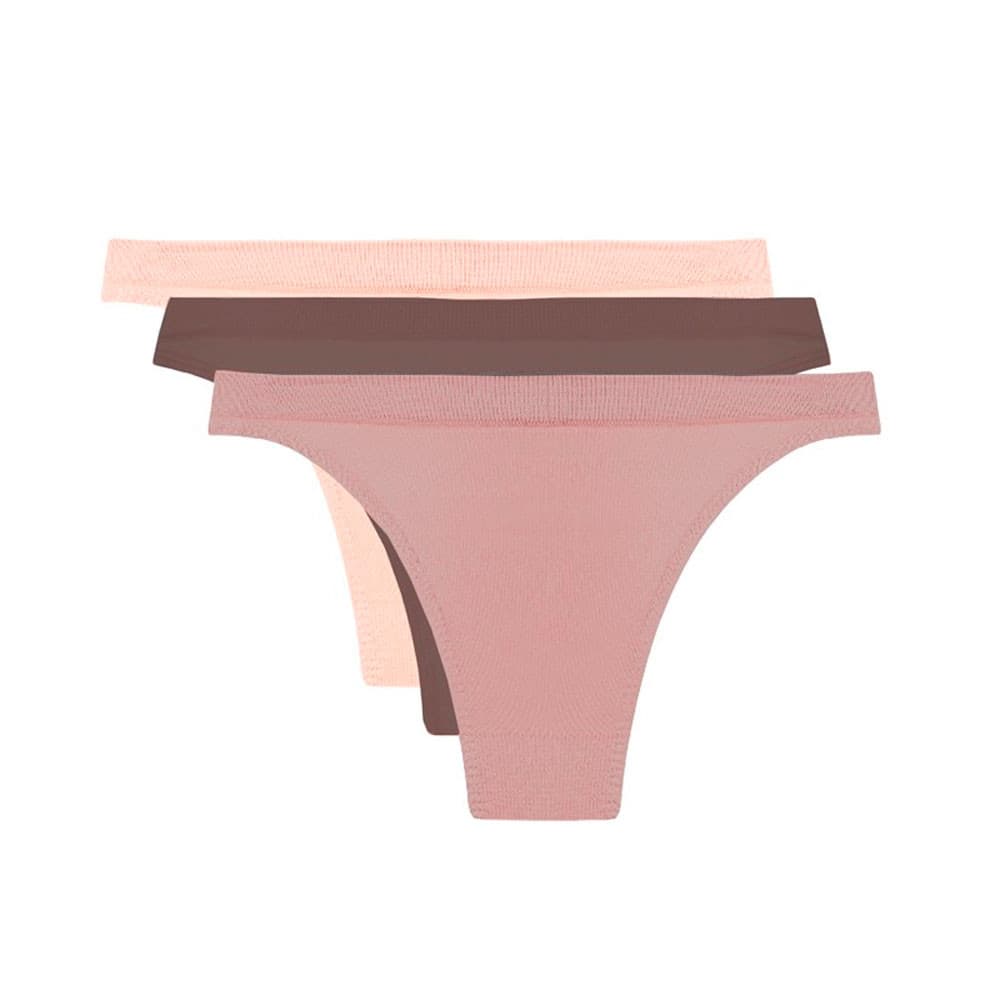 Kit 3 Calcinhas Trifil C04403 Nude/Marrom/Bege