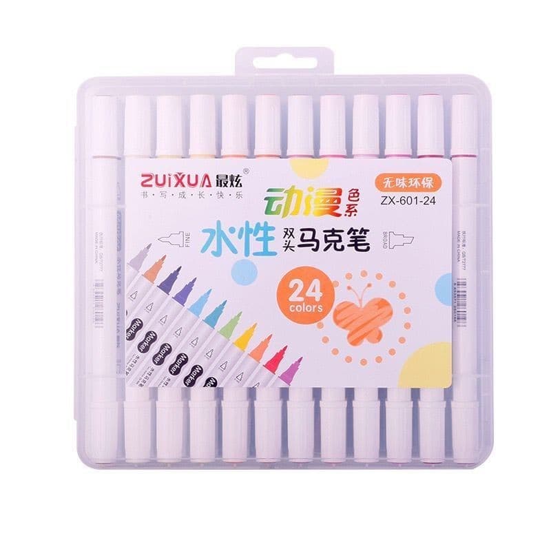 Kit de 12/24/36 Cores Caneta Marcadora Com Ponta Dupla/Pintura De Arte/Aquarela