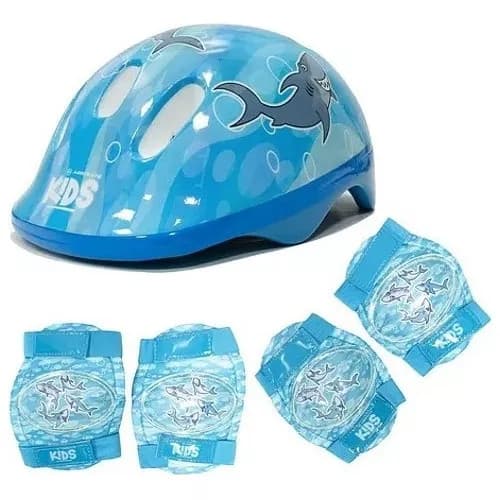 kit Segurança Infantil Capacete+Joelheira+Cotoveleira Tam M