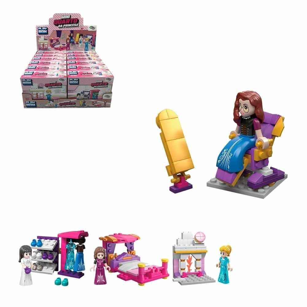 Blocos de Montar Play Box mini quarto da princesa brinquedo