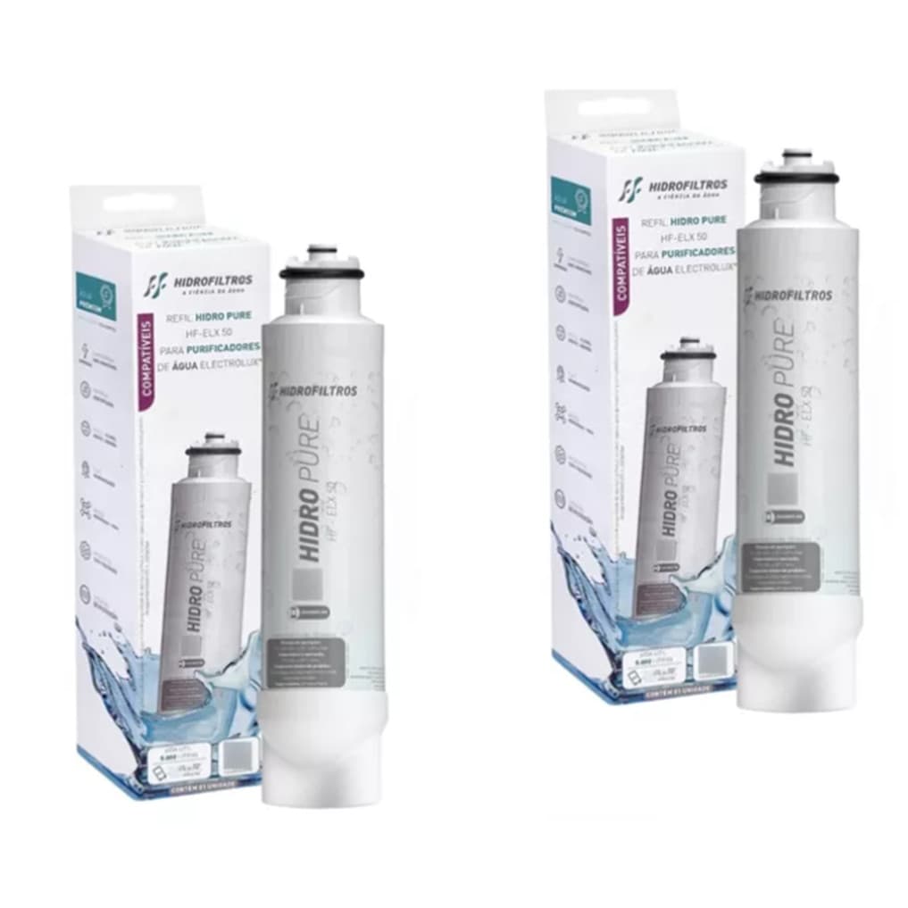 KIT 2 Refil Hidrofiltros Compatível Para Purificadores  Electrolux Modelo HF-ELX 50