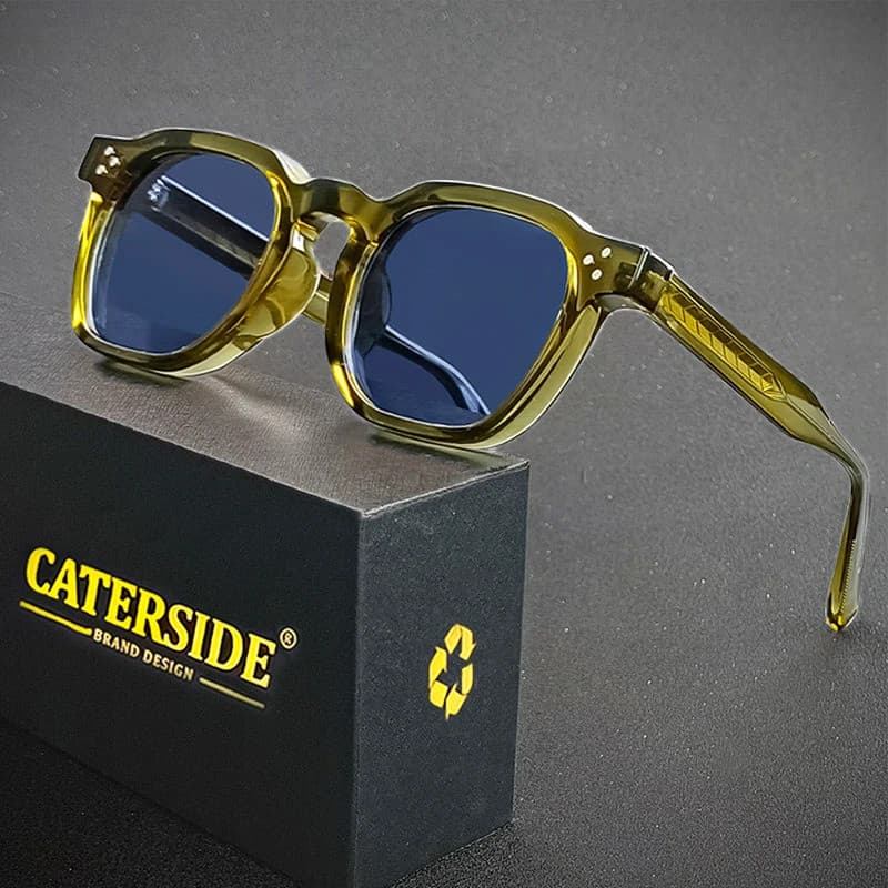 Óculos De Sol Masculinos Caterside Retro Punk Com Armação Quadrada Pequena Design Personalizado Femininos Para Viagens ,