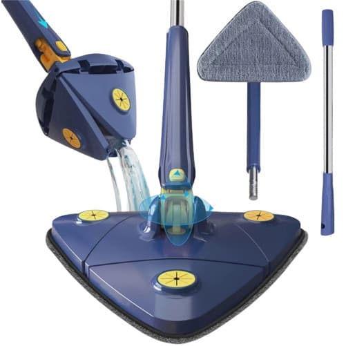 Esfregão Triangulo Mop De Limpeza Ajustável Giratória 360°