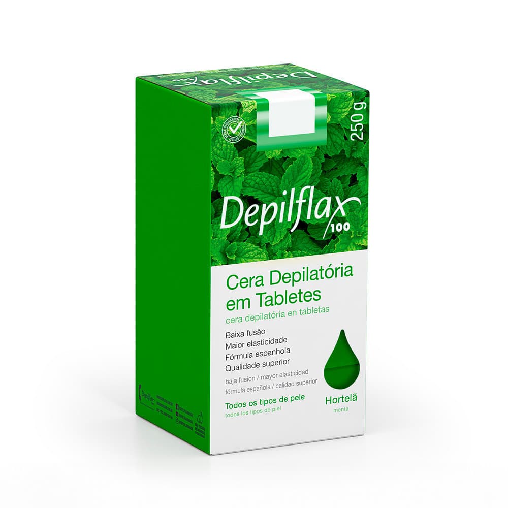 Kit 02 Cera Quente Depilatória Hortelâ Depilflax 250g