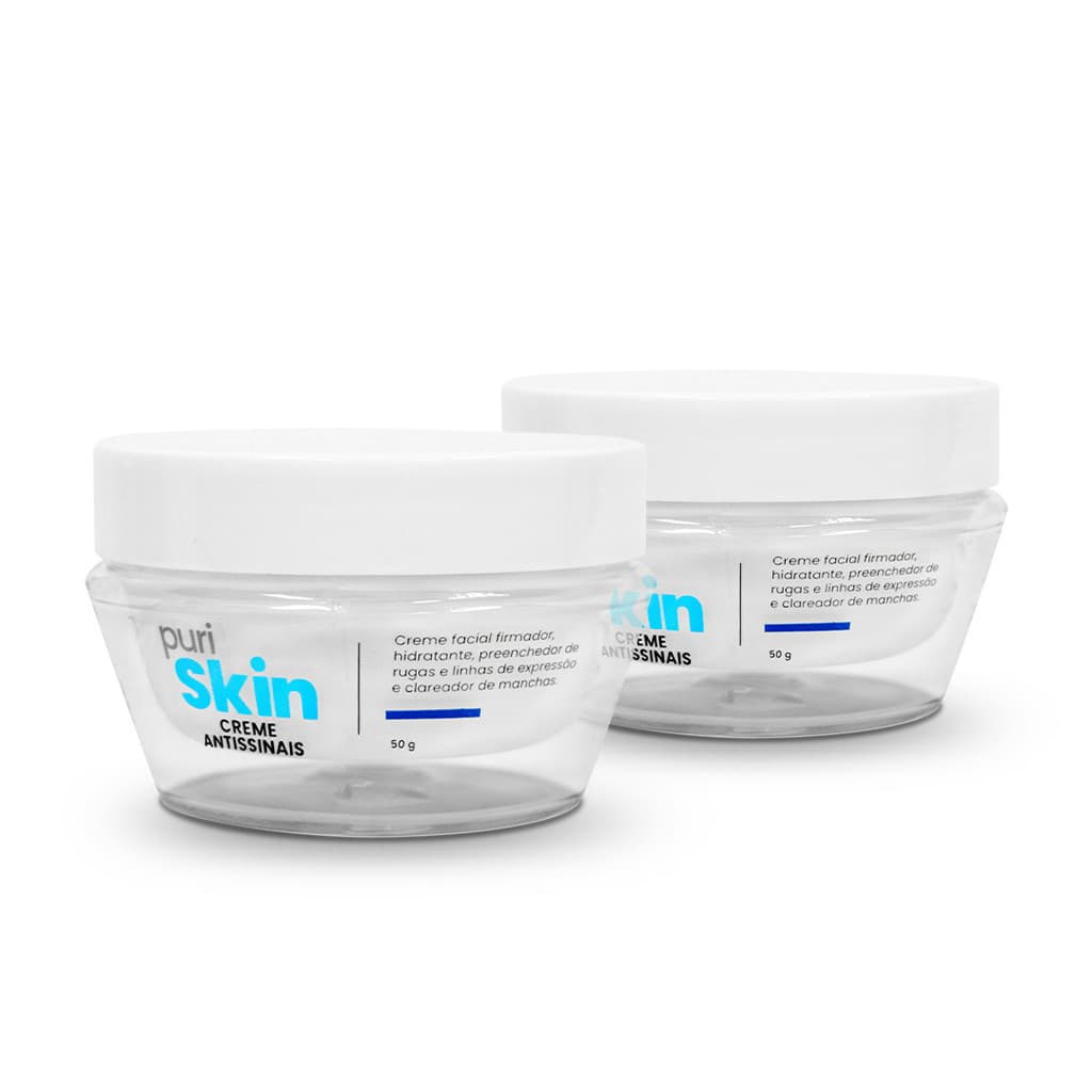 Kit com 2 potes Creme Antissinais - 50g | PuriSkin