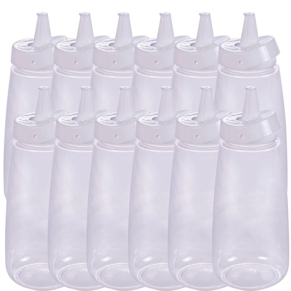 Bisnaga branca de maionese 520ml com tampa Flip 12 unidades Plasutil ref. 16291