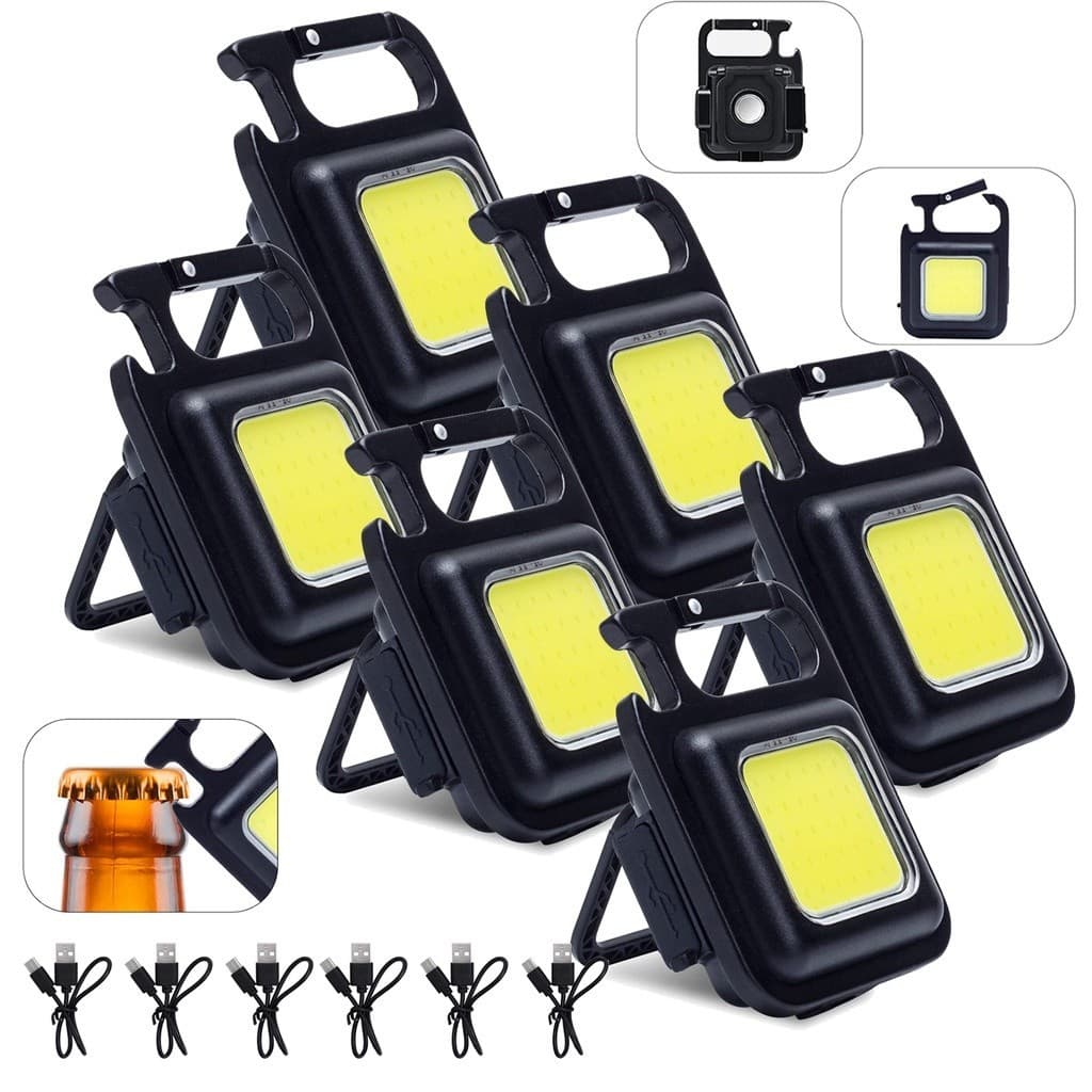 Kit-6 Mini led lanterna luz de chaveiro de acampamento de recarregáveis e portáteis 3000lm