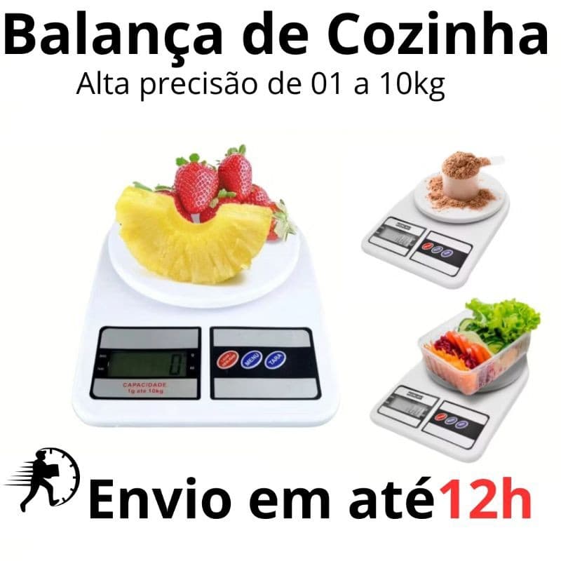 Balança Digital De Cozinha 10kg Alta Precisão e Portatil