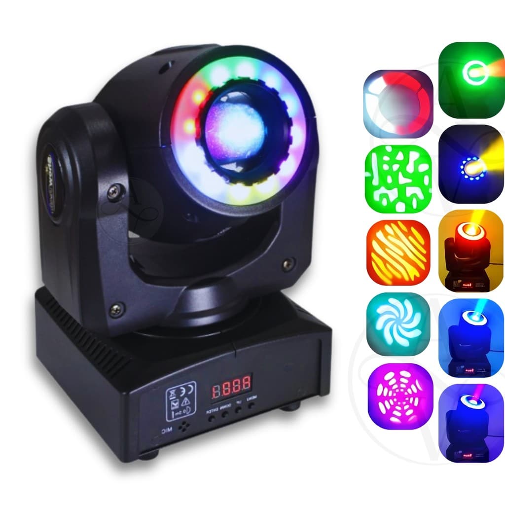 Mini Moving Head Spot 60w St-s601 SPOT COM BORDA LED DMX GOBO efeito fluído arco-íris Showtech