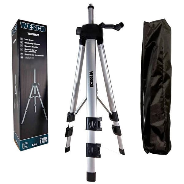 Tripe para Suporte de Ferramentas WESCO WS9972 Com Bolha de Nivel 1,2mt rosca 5/8