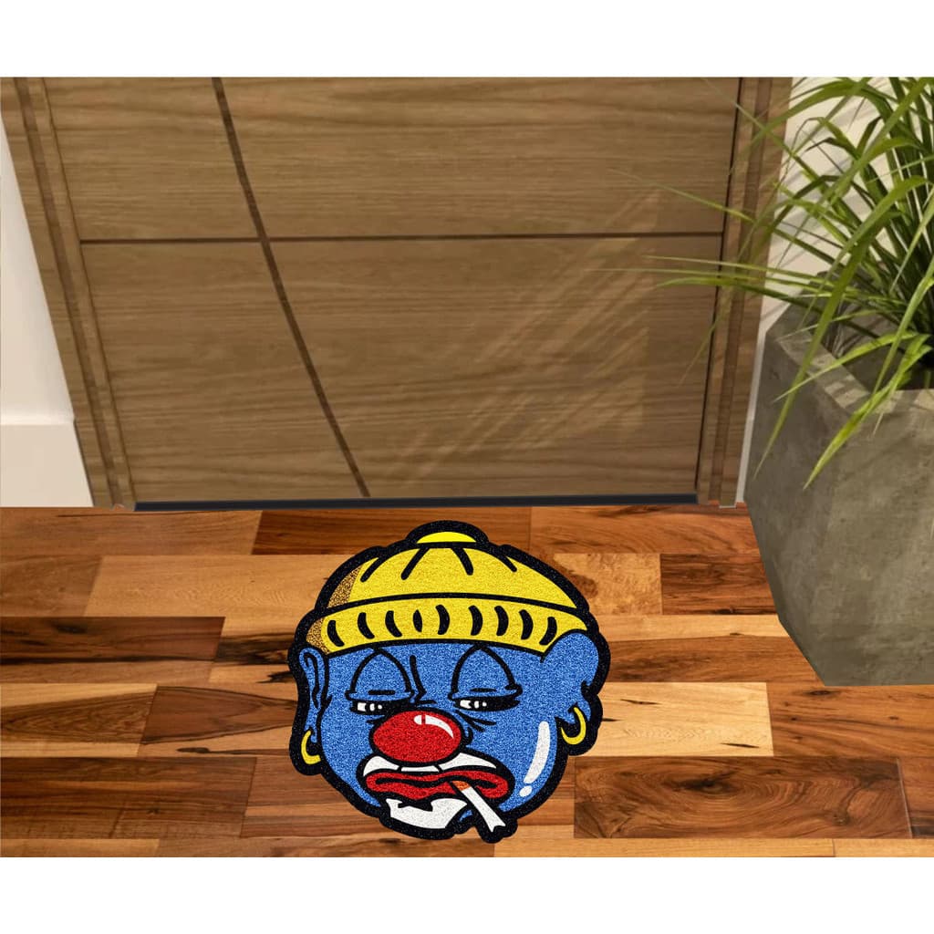 TAPETE CAPACHO PALHAÇO NO FORMATO PARA DECORAÇÃO DE QUARTO E SALAS GRANDE