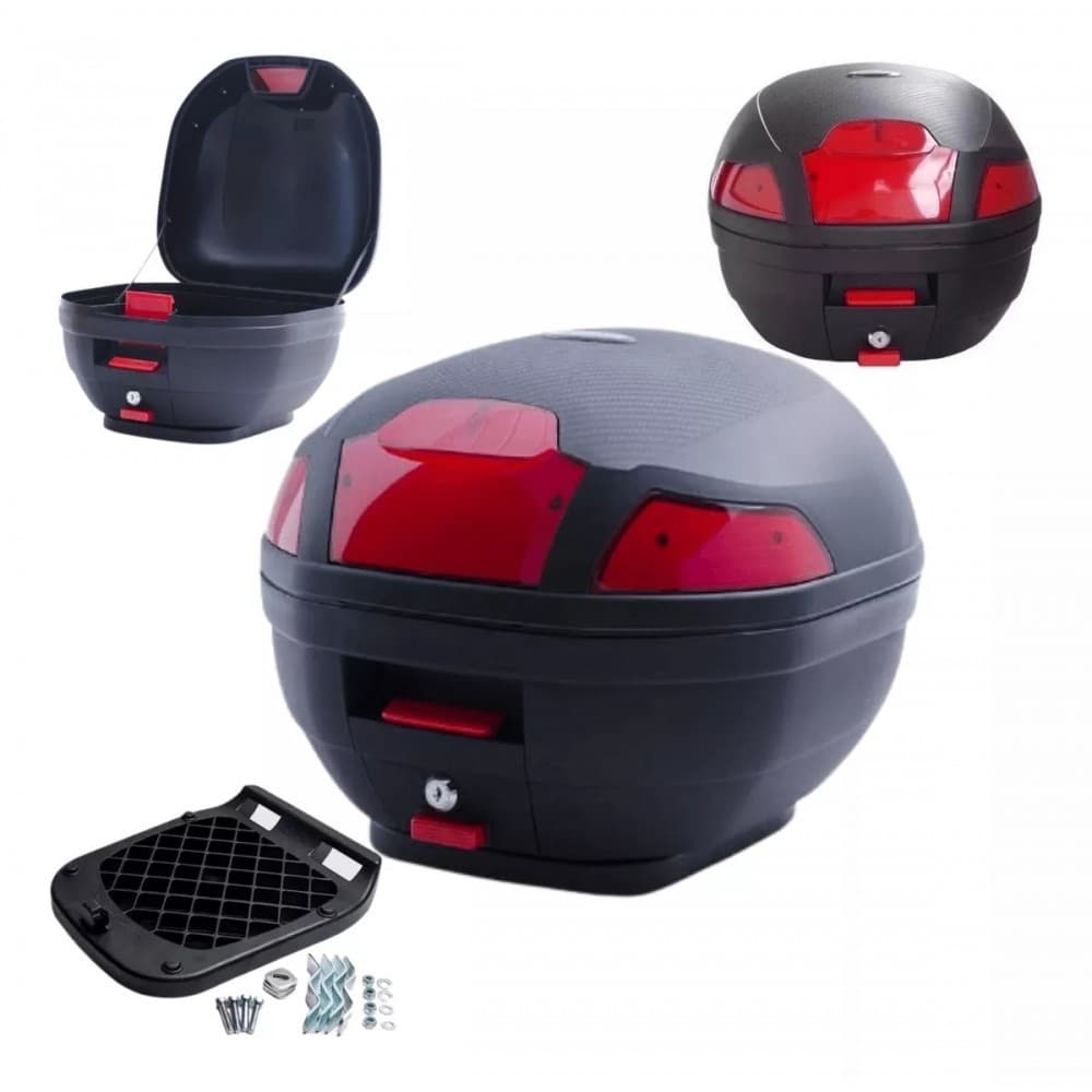 Bau Bauleto Moto 29 Litros Taurus Universal Com Base de Fixação