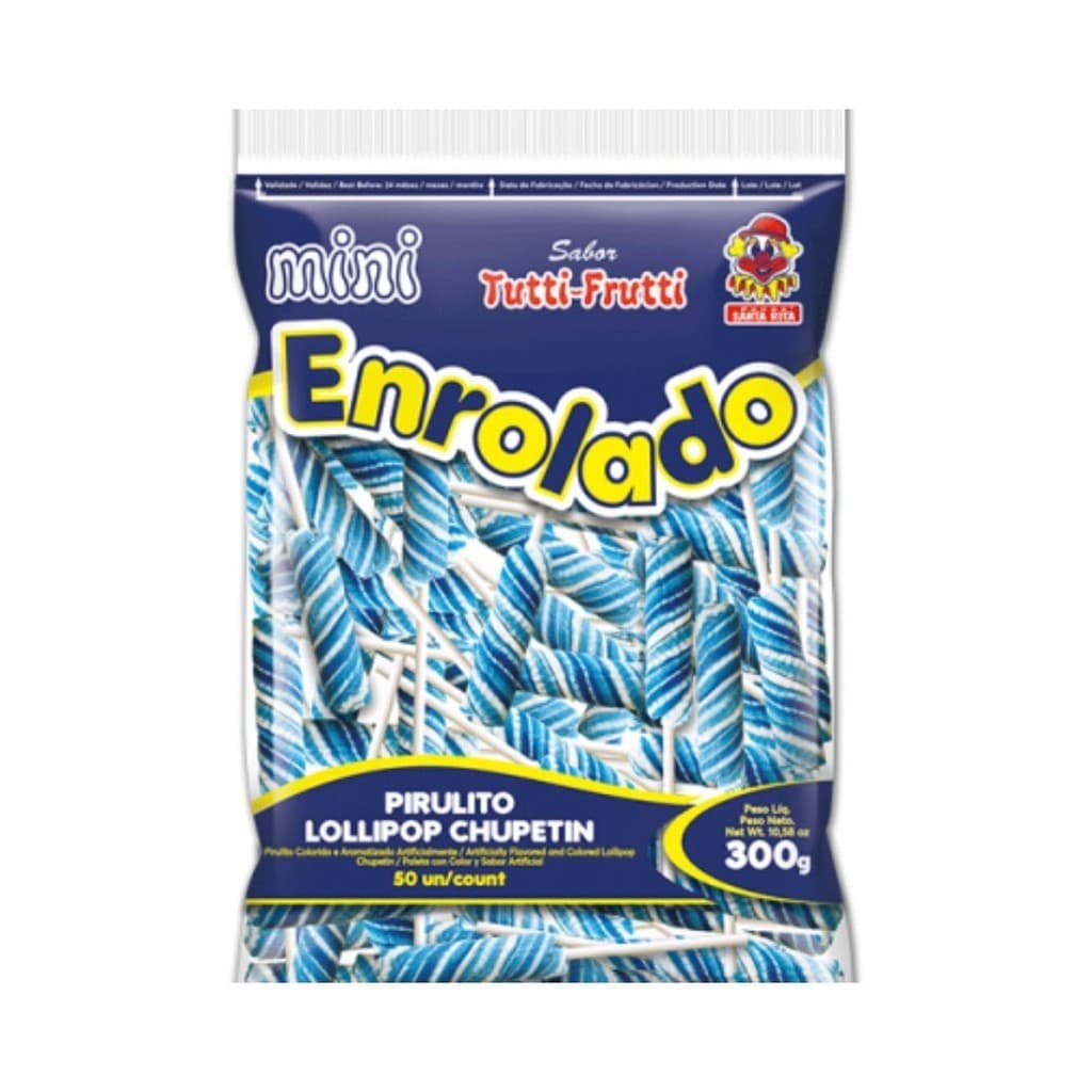 PIRULITO SANTA RITA MINI ENROLADO AZUL 300GR
