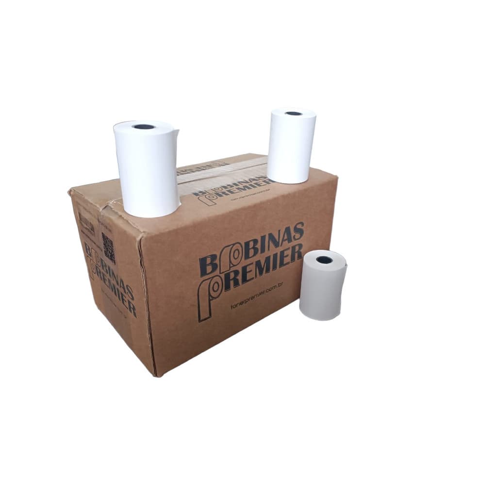 15  Rolos Bobina Térmica 57x22 Branca p/ Maquininha de Cartão, | Bobinas Premier