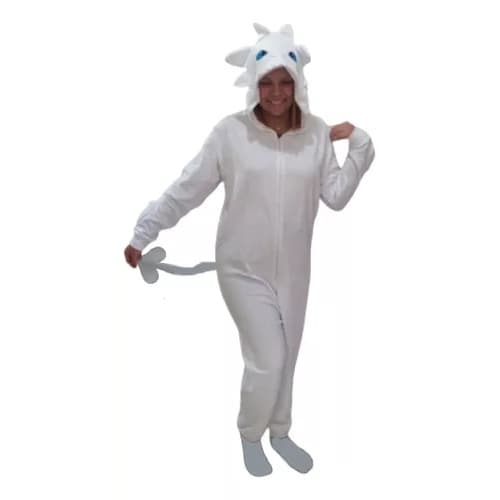 Pijama Dragão Branco Adulto Fúria Da Luz Macacão A Pronta Entrega
