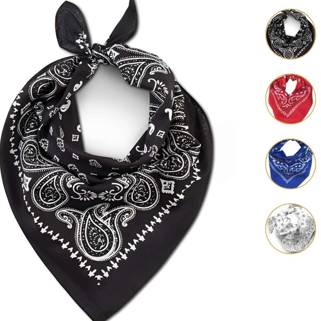 Bandana Lenço Estampada Poliéster Estilo Americana Várias Cores Promoção Unissex