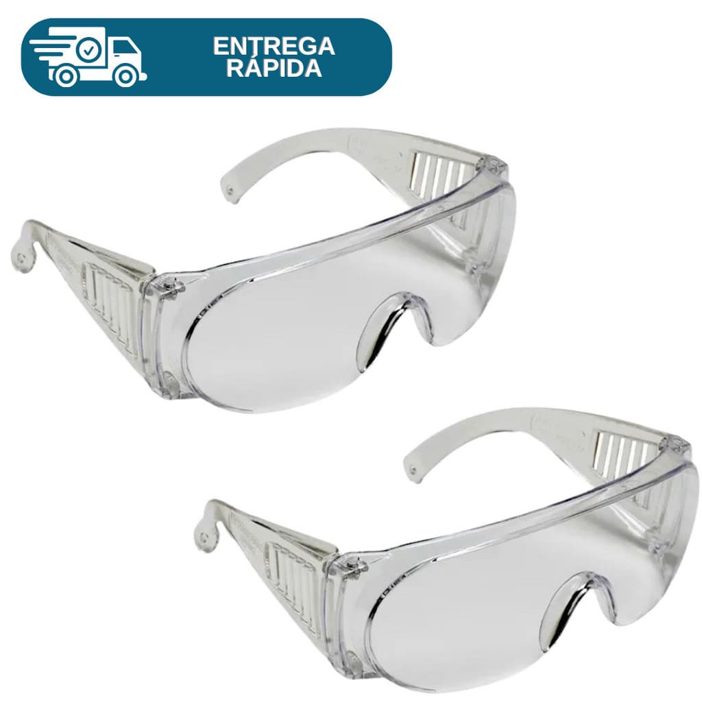 Kit 2 Oculos De Proteção Sobrepor Óculos De Grau Pro Vision Carbografite Segurança Epi Obras