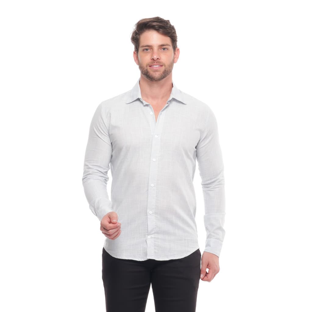 Camisa de linho Camisa Masculina Manga Longa