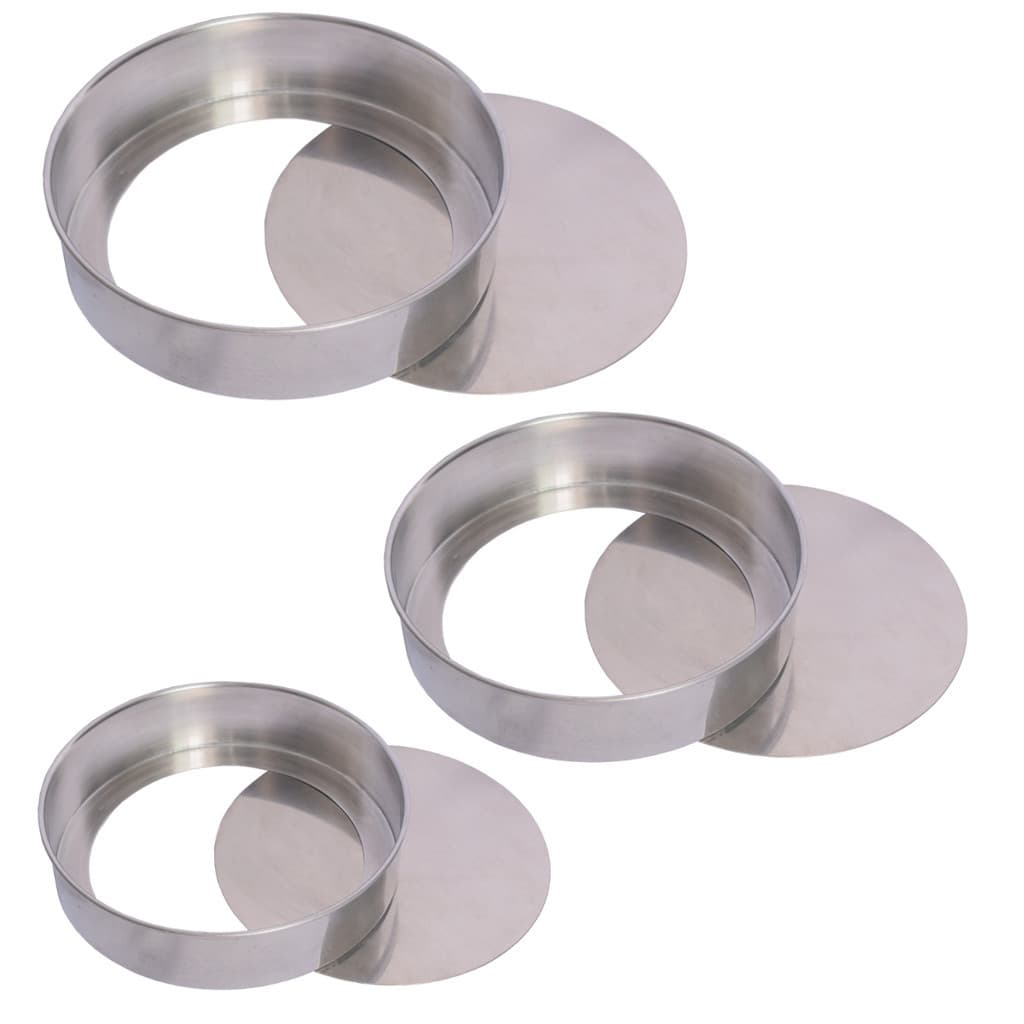 Jogo 3 Formas Para Bolo Nº 20 25 30 Com Fundo Falso Removivel Em Aluminio