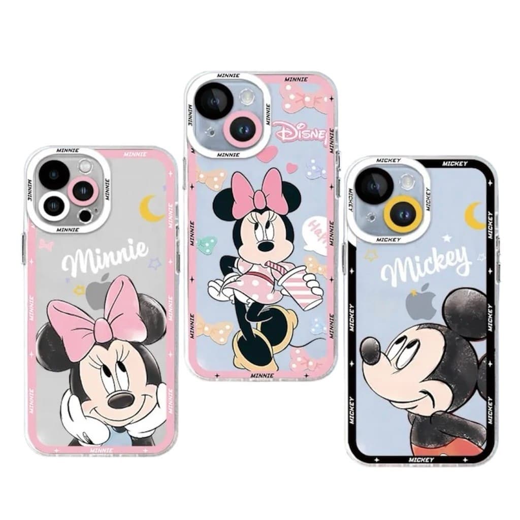 Capa de Celular Mickey Minnie Capinha lPhone Xr 11 Pro Max 15 Flexível