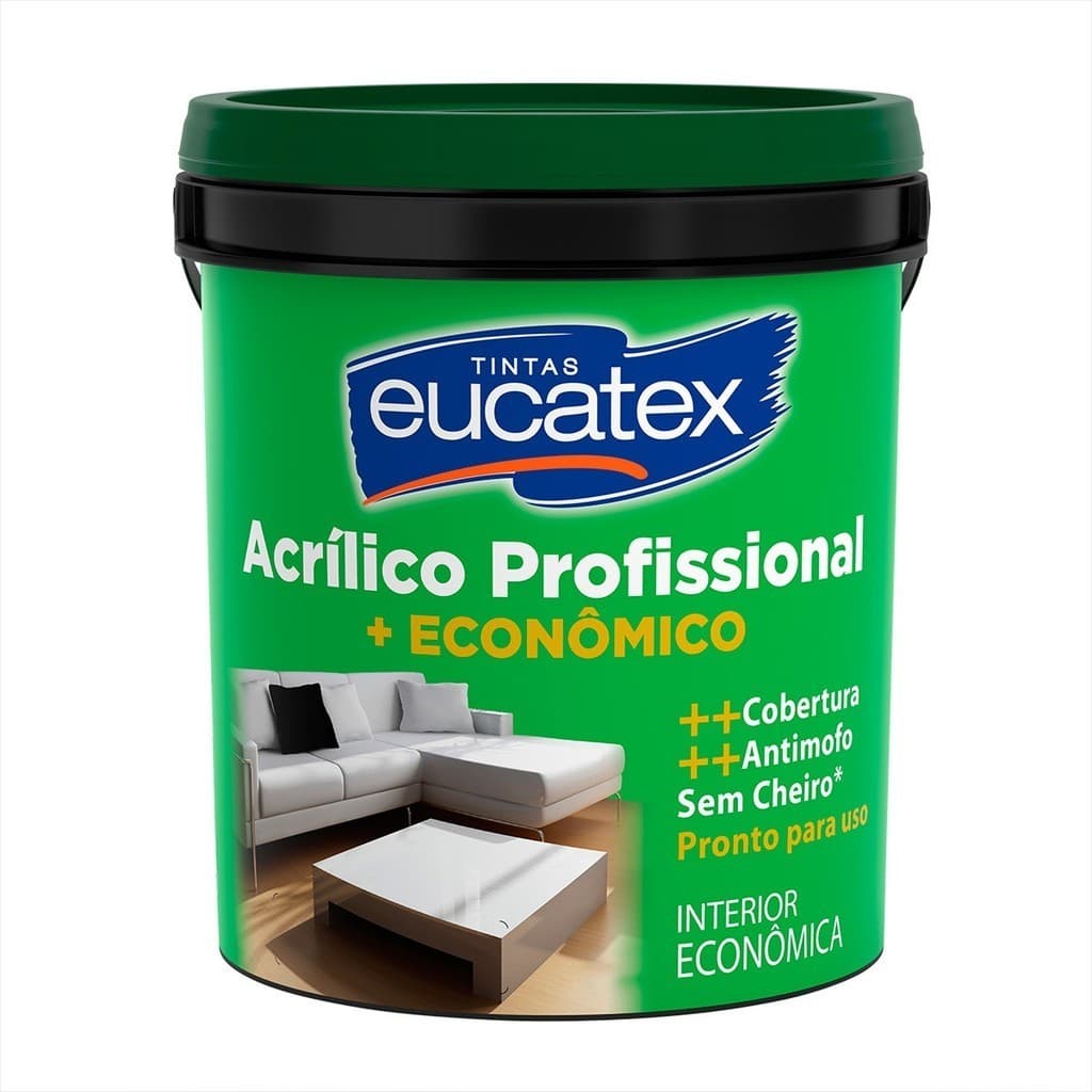Tinta Acrílica Antimofo Eucatex Interno Branco 18 Litros