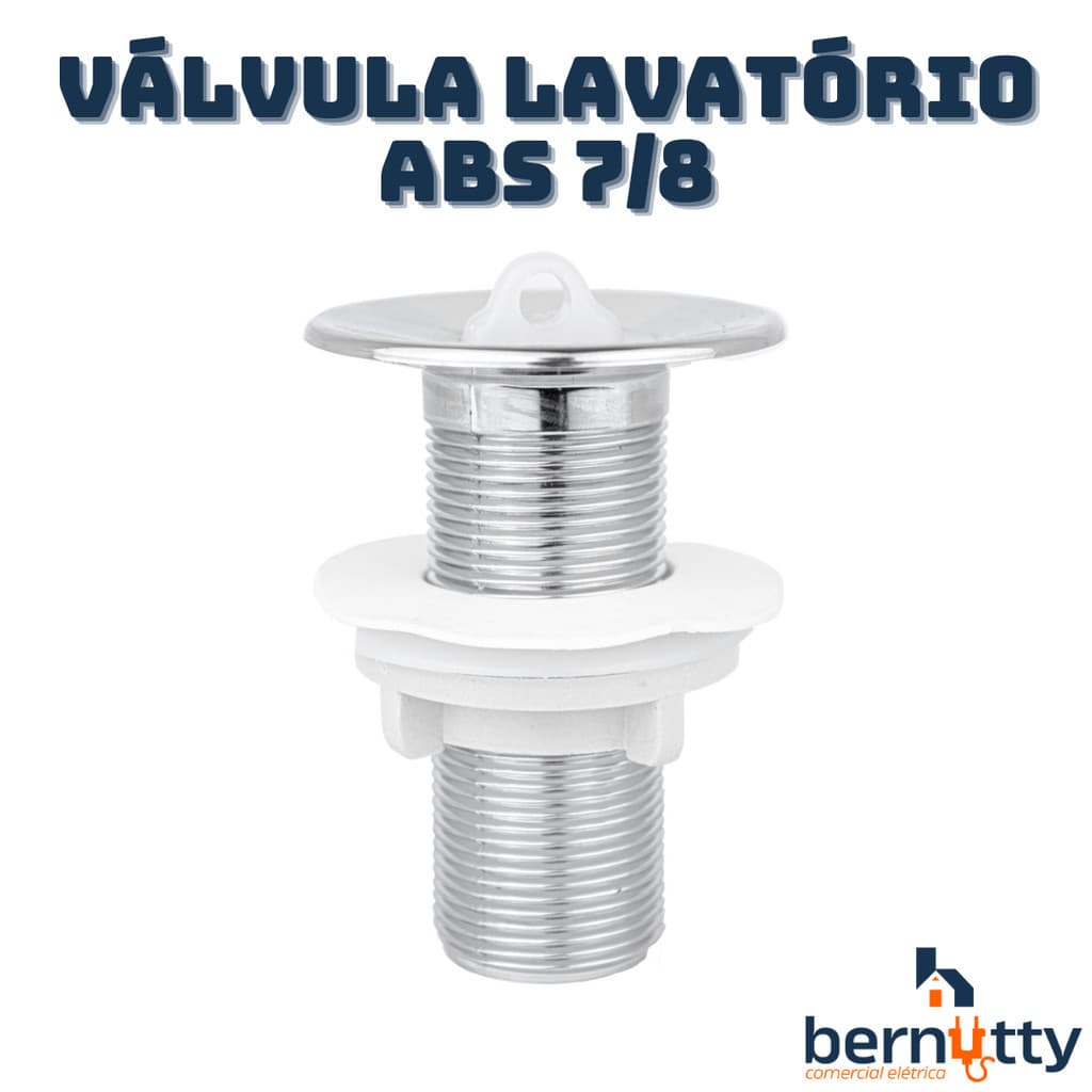 Válvula Lavatório Banheiro Tanque Simples ABS Cromada 7/8