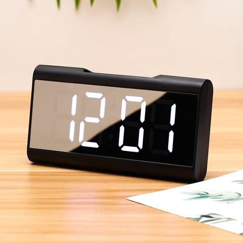 Relógio de Mesa LED Multifuncional: Hora, Data e Temperatura Espelho Digital Despertador