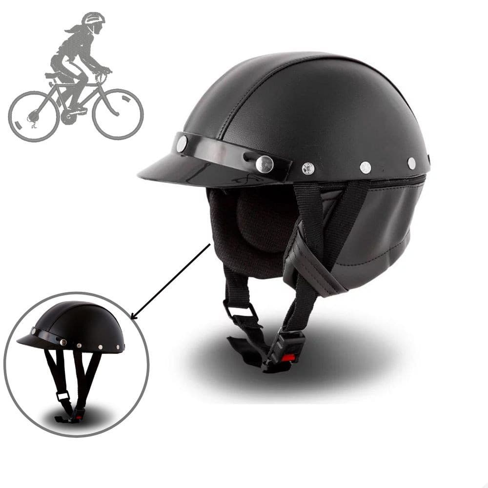 Capacete Coquinho Moto Pro Tork Chopper Custom Couro Harley Bike Ciclismo Aberto Original