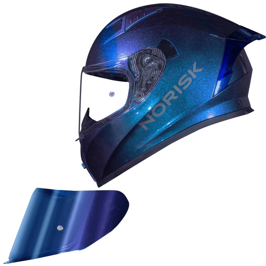 Capacete Moto Masculino Feminino Norisk Flow Azul  +Viseira