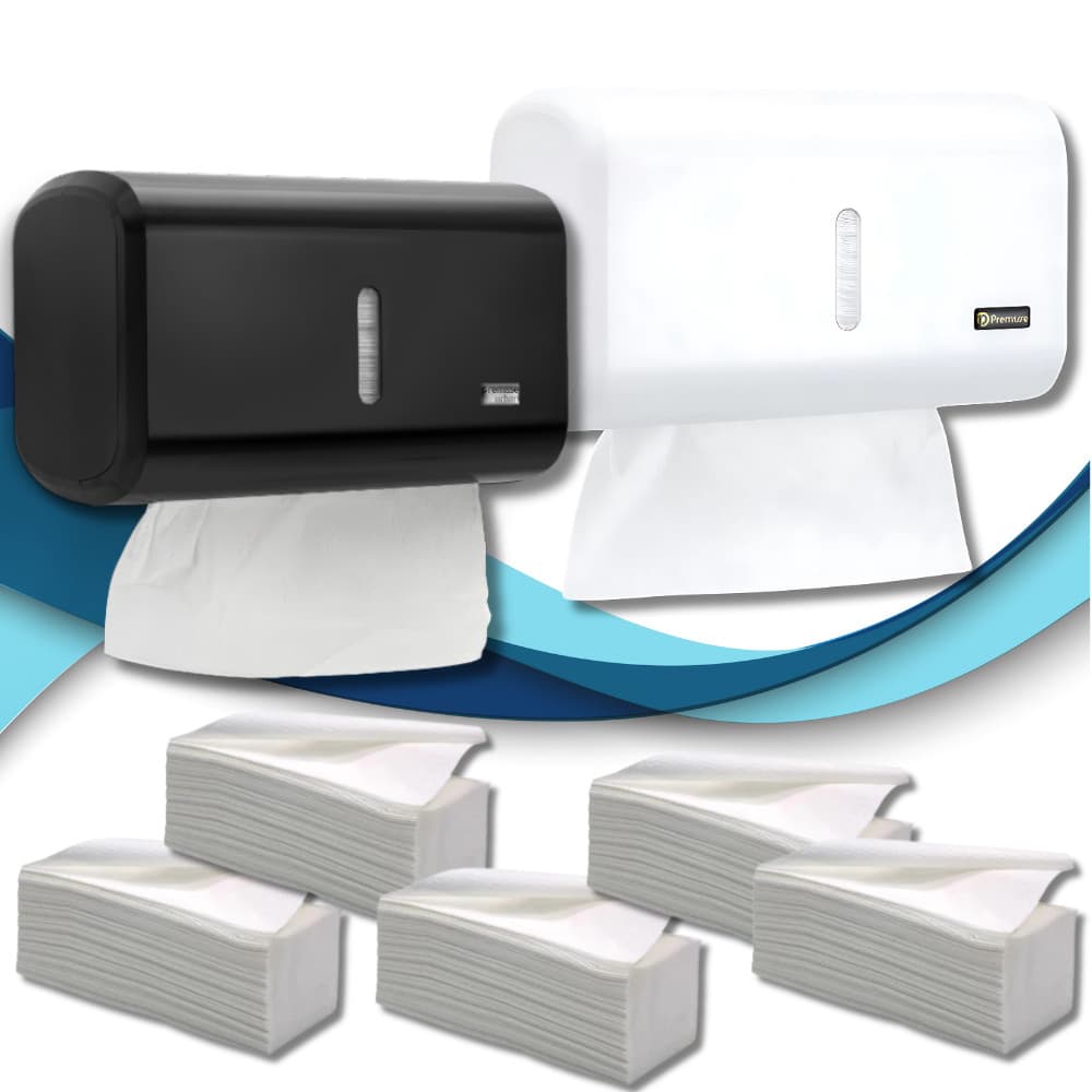 Porta Papel Toalha e  Papel Interfolha Banheiro Cozinha Compacto Premisse
