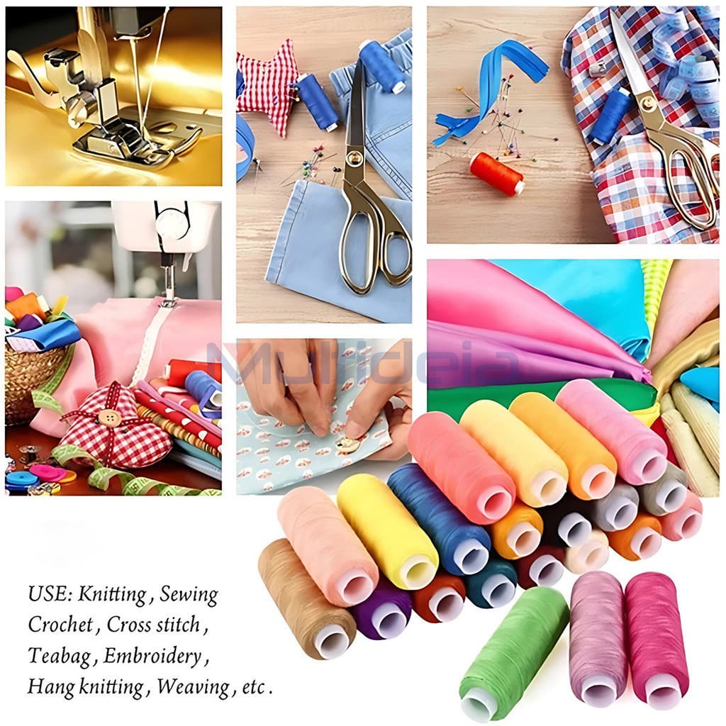Kit 30 Peças De Linhas De Costur Poliéster Fáceis De Usar