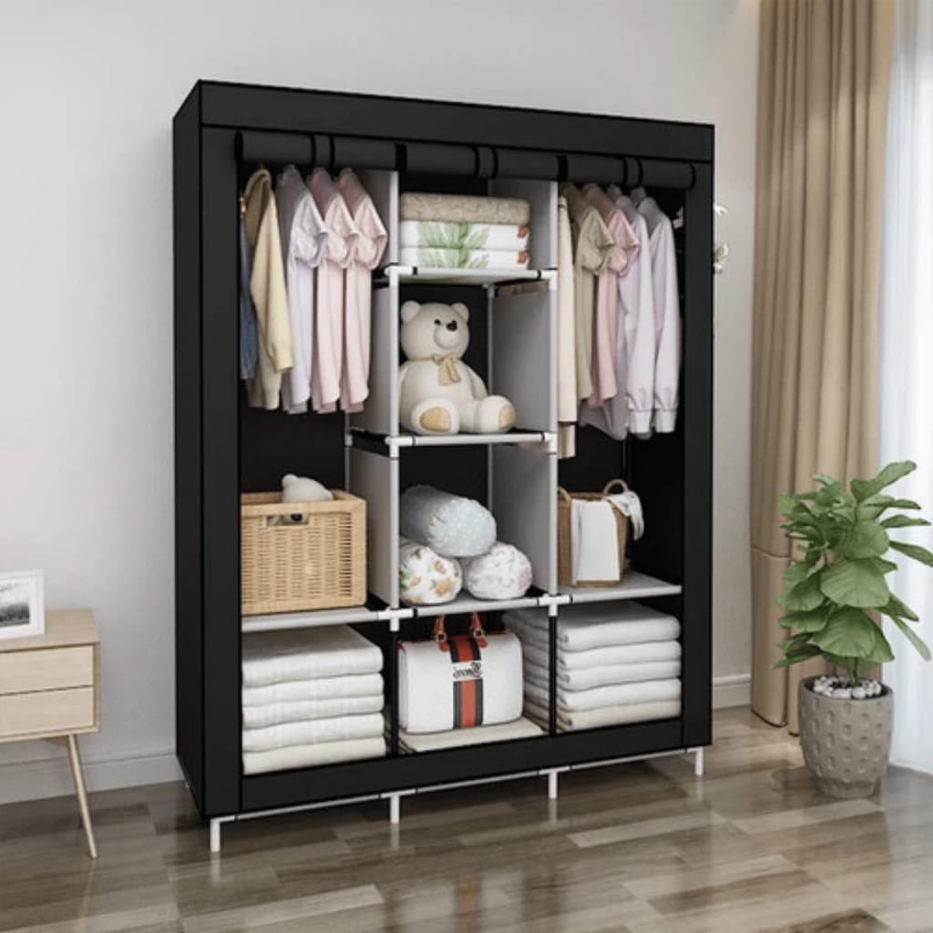 Guarda Roupa Dobrável 3 Portas Armário Organizador Portátil Multiuso Cabideiro Sapateira Impermeável Casa Utilidade