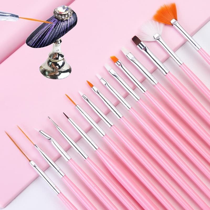 Conjunto de pincéis de gel UV com 15 pincéis de manicure baratos