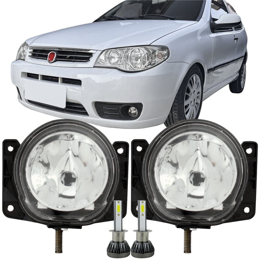 Par Farol Milha Auxiliar Palio Siena Strada G3 2004 05 à 15 2016 com LED