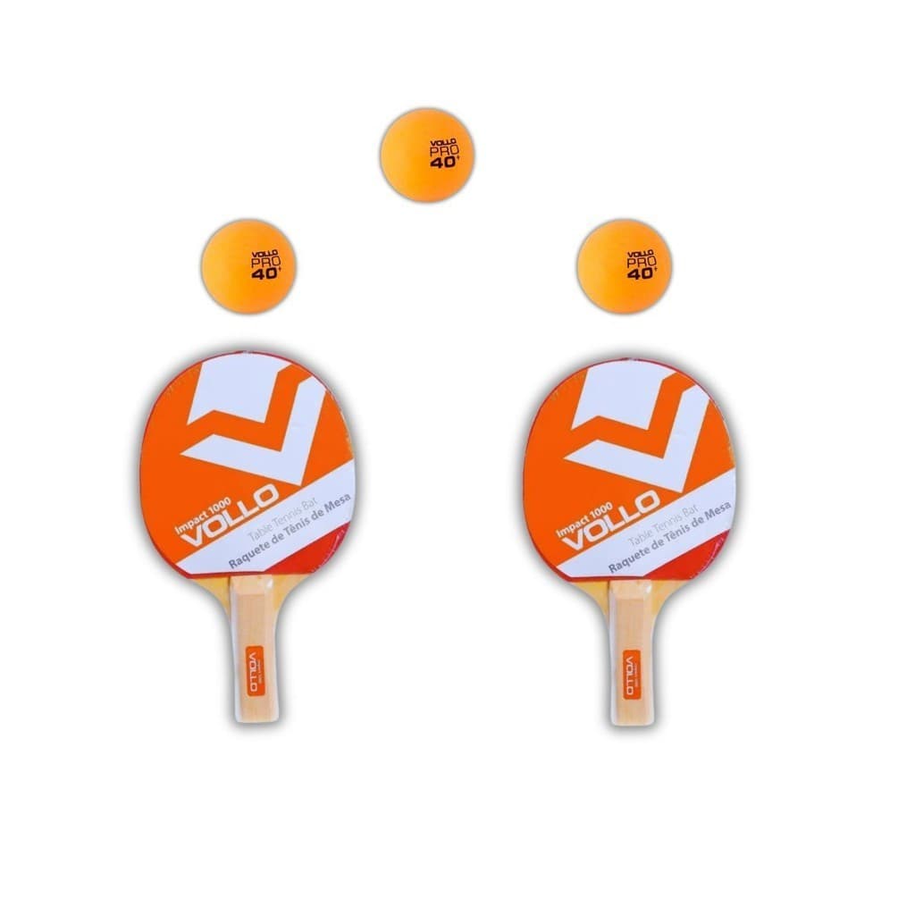 Kit Ping Pong Tenis De Mesa Vollo - 2 Raquetes E 3 Bolinhas