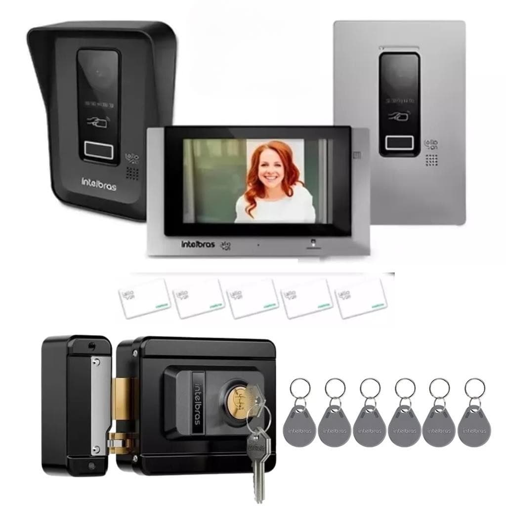Videoporteiro Intelbras Allo wT7 Multi HD + Fechadura FX 1500 + RFID (Cartões/TAGs): Total Controle