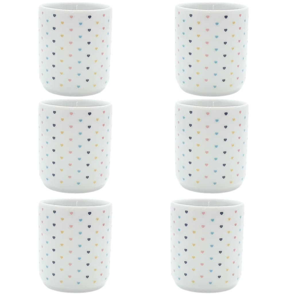 Jogo 6 copos 150ml - Póa Colorido - Porcelana