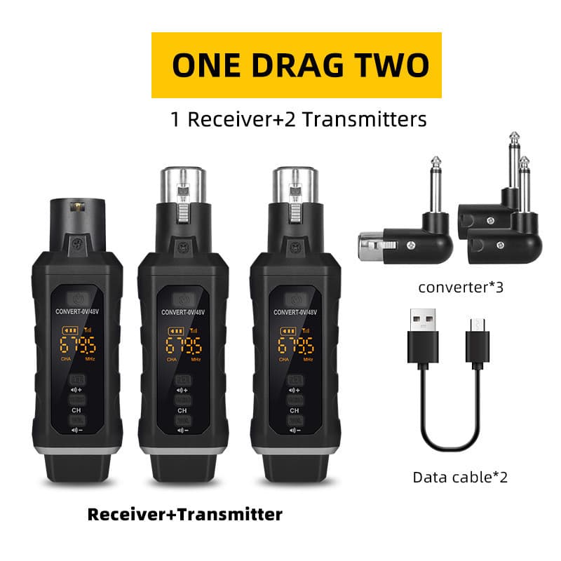 Receptor Transmissor De Microfone Sem Fio De 2.4 Ghz 0V 48V Para Guitarra Condensador Dinâmico XLR