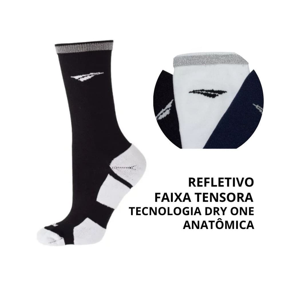 Meia Refletiva Penalty Cano Alto Esportiva Sinalizada