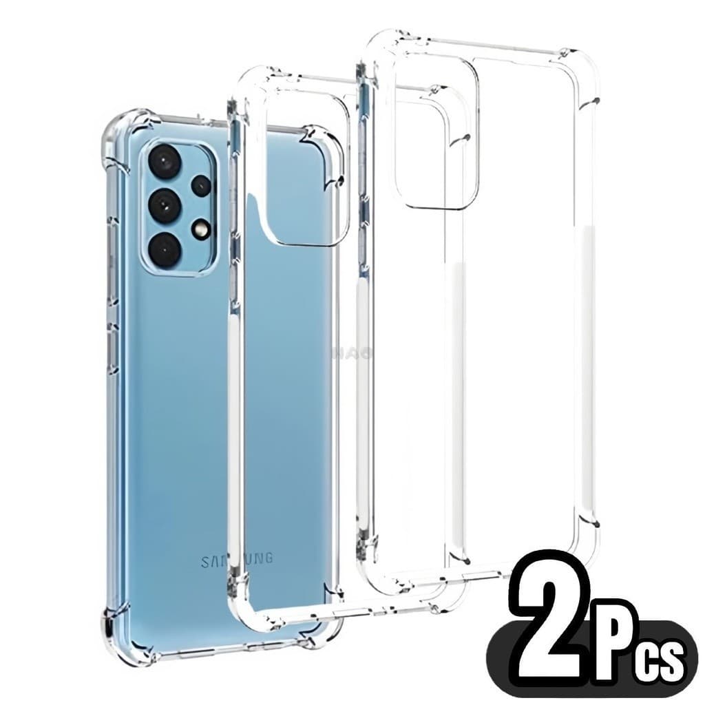 Kit 2X Capa Capinha Transparente Anti Impacto TPU Case Para Samsung Galaxy A01 A11 A22 A32 4G A52 A72 A70 A80 A50