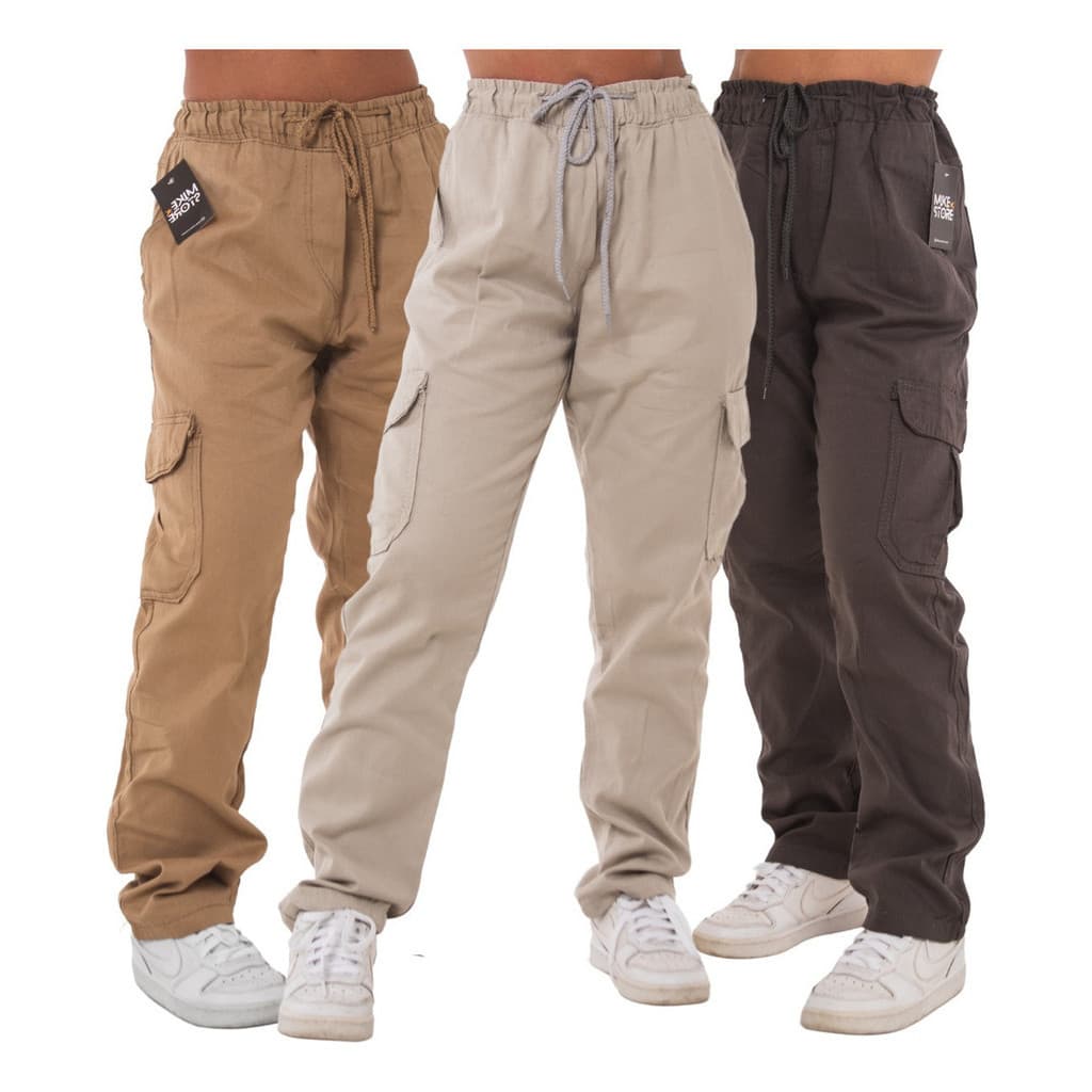 5 Calças Cargo Bolso Lateral Moda Feminina Street Sk8