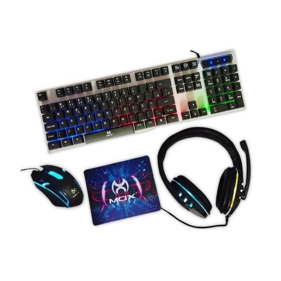 Kit Mox 4 Em 1 Headset + Mouse + Teclado + Mouse Pad MO-KM700