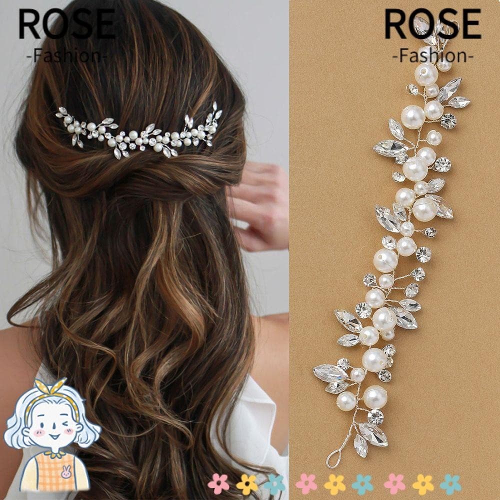 ROSEGOODS Cristal Tiara Strass Meninas Casamento Feito À Mão Grampo De Cabelo De Noiva